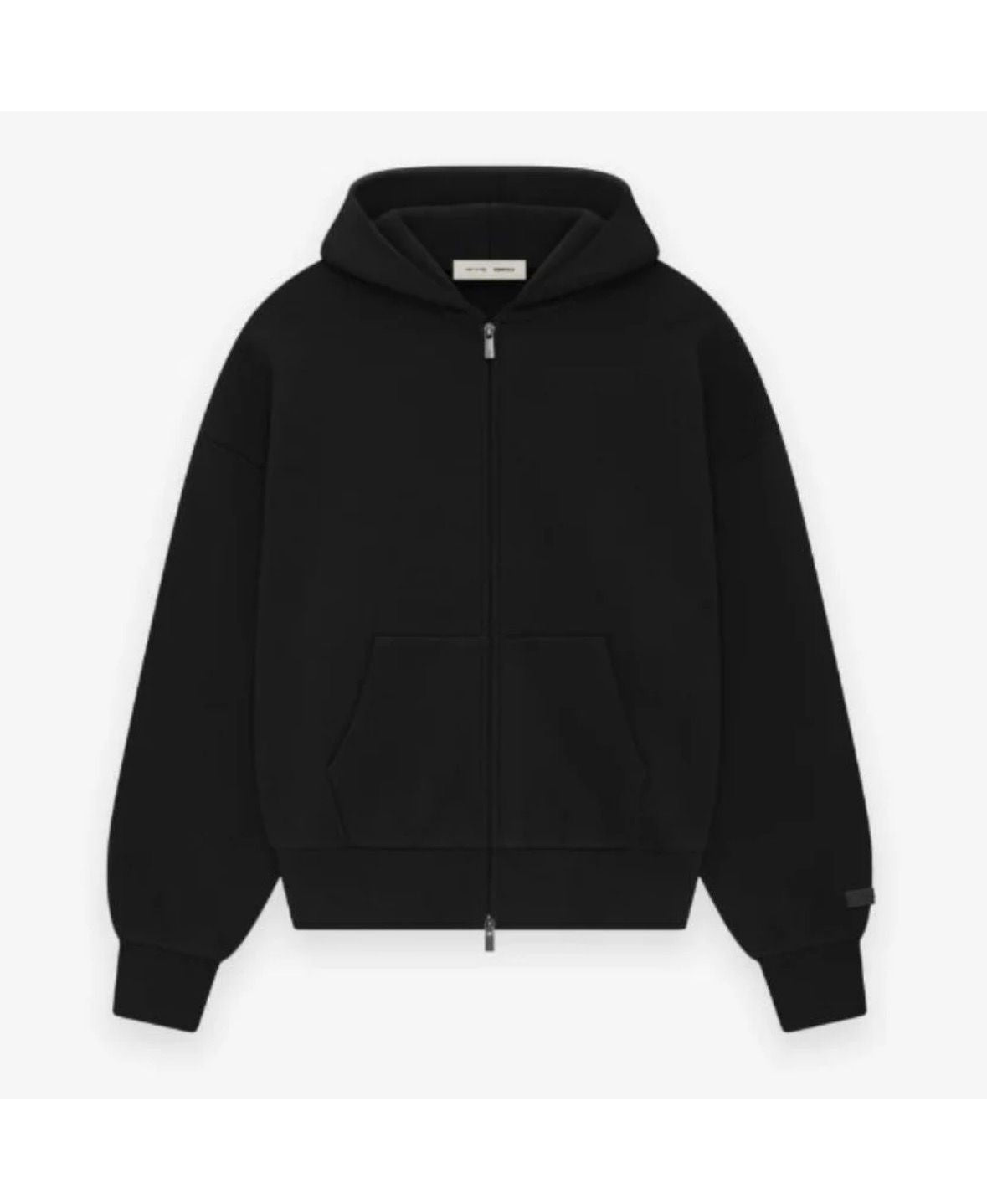 HODDIE JET BLACK ZIP-UP  ESSENTIALS